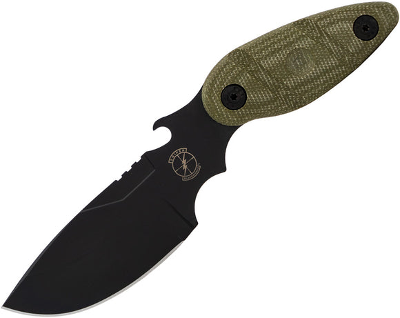 Sniper Bladeworks Skinner Green Micarta SUJ2 Steel Fixed Blade Knife 012