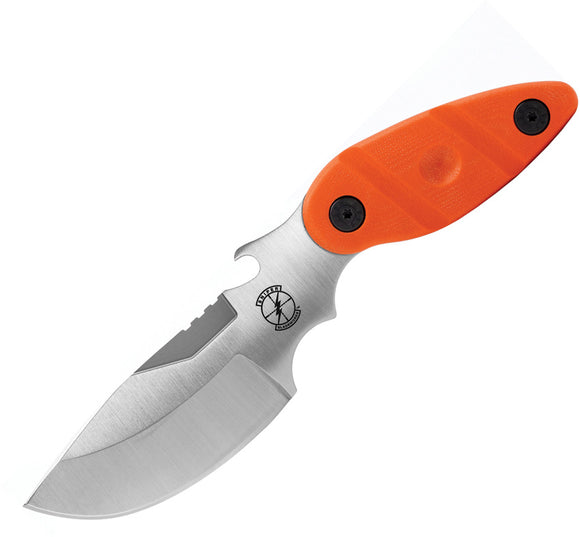 Sniper Bladeworks Skinner Orange Micarta SUJ2 Steel Fixed Blade Knife 015