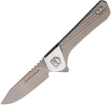Sharps Bros. Meanstreak Button Lock Gray Titanium Folding S35VN Pocket Knife KF07
