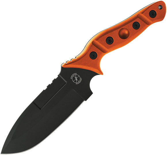 Sniper Bladeworks MAMU Orange G10 420HC Stainless Fixed Blade Knife AMUORGBLK