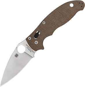 Spyderco Manix 2 Ball Bearing Lock Brown Canvas Micarta Folding CruWear Knife 101MPCW2