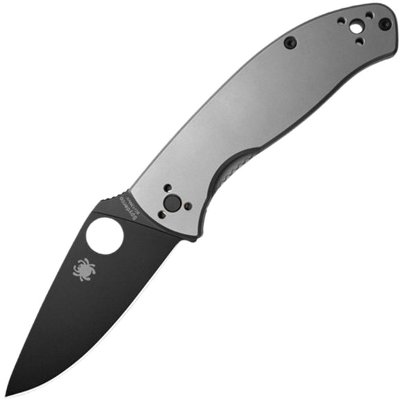 Spyderco Tenacious R.I.L. Framelock Gray Titanium Folding Black Pocket Knife 122TIBKP