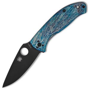 Spyderco Tenacious R.I.L. Framelock Disarray Titanium Folding D2 Steel Knife 122TIBLBKD2P