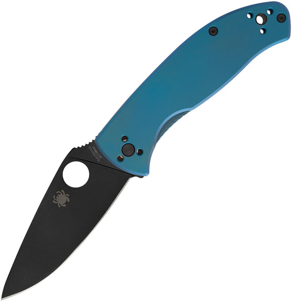 Spyderco Tenacious R.I.L. Framelock Blue Titanium Folding Black Pocket Knife 122TIBLBKP