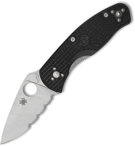 Spyderco Persistence Lightweight Linerlock Black Folding Serrated Knife 136PSBK