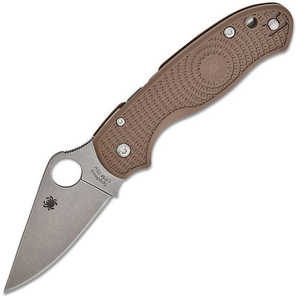 Spyderco Para 3 Sprint Run Compression Lock Brown FRN Folding CPM-15V Knife 223PBN15V