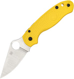 Spyderco Para 3 Lightweight Compression Lock Salt Yellow FRN Folding MagnaCut Pocket Knife 223PYL