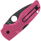 Spyderco Lil' Native Lightweight Lockback Pink FRN Folding Black CTS-BD1N Pocket Knife 230PPNBK