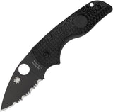 Spyderco Lil' Native Lockback Black FRN Folding CTS-BD1N Serrated Pocket Knife 230SBBK