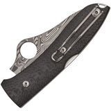 Spyderco SpyOpera Lockback Carbon Fiber Folding Damasteel Pocket Knife OPEN BOX