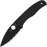 Spyderco Bodacious Compression Lock Black G10 Folding S30V Serrated Pocket Knife 263GSBK