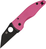 Spyderco MicroJimbo Compression Lock Sprint Run Pink G10 Folding CPM-S30V Knife 264GPNBKP
