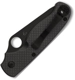 Spyderco ButtonUP Button Lock Blackout Carbon Fiber & G10 Folding 8Cr13MoV Pocket Knife 275CFPBK