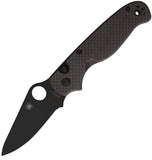 Spyderco ButtonUP Button Lock Blackout Carbon Fiber & G10 Folding 8Cr13MoV Pocket Knife 275CFPBK