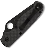 Spyderco ButtonUp Button Lock Blackout Carbon Fiber & G10 Folding 8Cr13MoV Serrated Knife 275CFPSBK