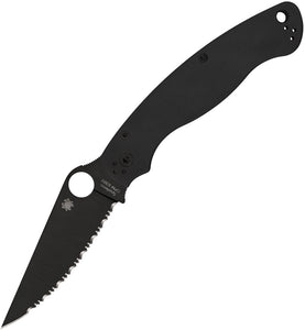 Spyderco Military 2 Compression Lock Blackout G10 Folding Serrated S30V Pocket Knife 36GSBK2