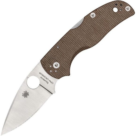 Spyderco Native 5 Lockback Brown Micarta Folding CruWear Pocket Knife 41MPCW5