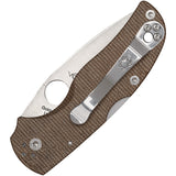 Spyderco Native 5 Lockback Brown Micarta Folding CruWear Pocket Knife 41MPCW5