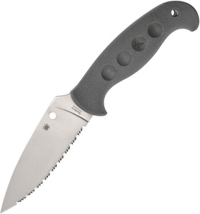 Spyderco Temperance Gray FRN CPM-CruWear Serrated Fixed Blade Knife FB05SGY