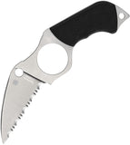 Spyderco Swick 5 Black G10 LC 200N Serrated Fixed Blade Knife w/ Sheath FB14S5