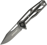 SCHRADE Cage Skeletonized Gray Stainless Framelock Folding Blade Pocket Knife 1084283  -On Sale