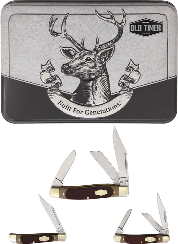 Schrade Old Timer 3pc Folding Knife Gift Set 1207768