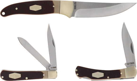 Schrade Old Timer Fixed/Folder Knife Combo Gift Set 1227061