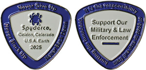 Spyderco SpyderCoin Blue & White 2025 Collectable Challenge Coin COIN2025