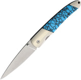 Santa Fe Stoneworks Linerlock Turquoise & Wood Folding Stainless Pocket Knife 70TUR
