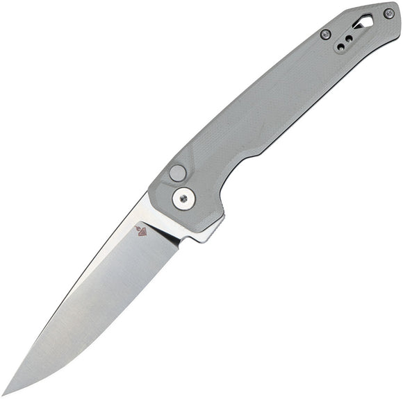 Saffire Dude Button Lock Gray G10 Folding 8Cr14MoV Pocket Knife A105801