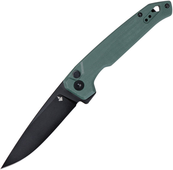 Saffire Dude Button Lock Green G10 Folding 8Cr14MoV Pocket Knife A105802