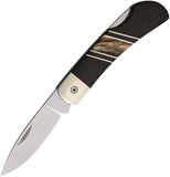 Santa Fe Stoneworks Lockback Bog Oak & Mammoth Tusk Folding Stainless Pocket Knife JS60MI