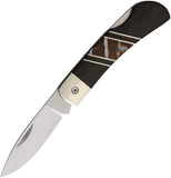 Santa Fe Stoneworks Lockback Bog Oak & Mammoth Molar Folding Stainless Pocket Knife JS60M