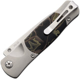 Santa Fe Stoneworks Tesoro Button Lock Gray Titanium & Swirl Folding VG-10 Pocket Knife SW011