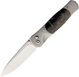 Santa Fe Stoneworks Tesoro Button Lock Gray Titanium & Swirl Folding VG-10 Pocket Knife SW011