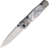 Santa Fe Stoneworks Button Lock Mother Of Pearl Folding VG-10 Pocket Knife MOP01