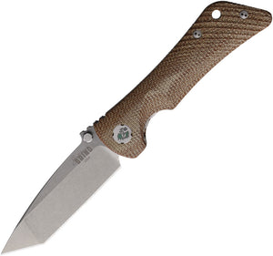 Southern Grind Spider Monkey Linerlock Brown Micarta Folding S35VN Tanto Knife 22334