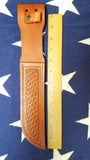 Brown Leather Sheath For Straight Fixed Blade Knife Up To 7" Blade 1136