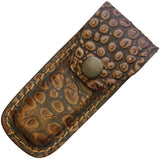 Leather Belt Pouch Alligator Pattern Folding Knife Sheath 1190