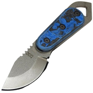 Shed Knives 2025 Skur Atlantic Blue & Black Burl G10 154-CM Fixed Blade Knife 25SKAB