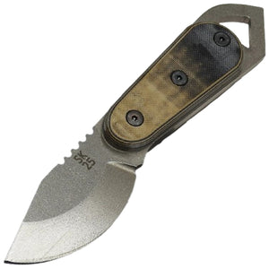 Shed 2025 Skur Coyote Tan & Black Layered G10 154-CM Fixed Blade Knife 25SKCT