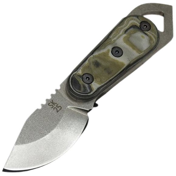 Shed Knives 2025 Skur OD Green & Tan & Black Burl G10 154-CM Fixed Blade Knife 25SKOD