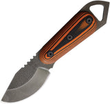 Shed Knives 2026 Skur Orange & Black G10 154CM Drop Pt Fixed Blade Knife 26SKSO