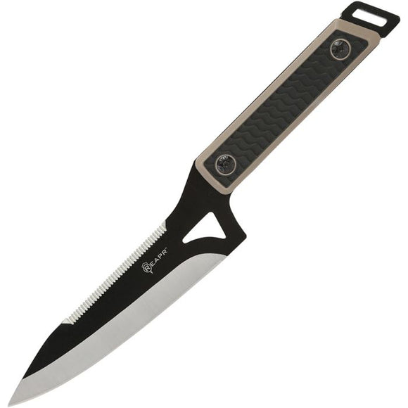 Reapr Versa Camp Black & Brown TPR Stainless Steel Fixed Blade Knife 11018