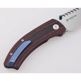 Shieldon Cyberdashi Linerlock Red G10 & Carbon Fiber Folding 154CM Pocket Knife DA01A