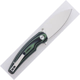 Shieldon Jalapenos Linerlock Black & Green G10 Folding 154CM Pocket Knife RD02A