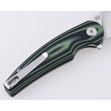 Shieldon Jalapenos Linerlock Black & Green G10 Folding 154CM Pocket Knife RD02A