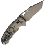 Sig K-320 AXG Button Lock Tan Aluminum Folding S30V Stainless Pocket Knife 36368