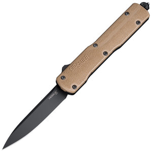 SIG Automatic Counterstrike Knife OTF Black Aluminum & Coyote Tan Polymer CPM-20CV Drop Pt Blade 36971