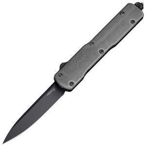 SIG Automatic Counterstrike Knife OTF Black Aluminum & Grey Polymer CPM-20CV Drop Pt Blade 36972